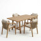 Malibu pakoworld dining table 5 pcs solid acacia wood 160x90x75cm