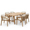 Malibu pakoworld dining table 7 pcs solid acacia wood 180x90x75cm