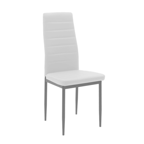 Dining Room with Parker White Chairs and Titta Glass Table 120x70x75cm Set of 5pcs