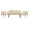 Gardenly Ι pakoworld lounge set 4pcs aluminum in cappuccino color with grey-beige cushions