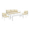 Gardenly Ι pakoworld lounge set 4pcs aluminum in white color with grey-beige cushions