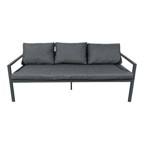 Gardenly Ι pakoworld lounge set 4pcs aluminum in anthracite color with anthracite cushions