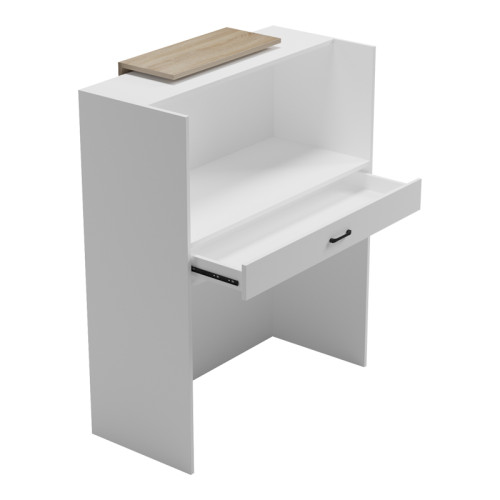 Reception desk Zowel pakoworld with LED white - sonoma 90x40x110cm