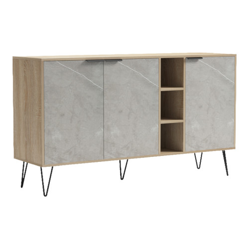 Balain buffet pakoworld sonoma-gray beige marble look 142x35.5x83cm