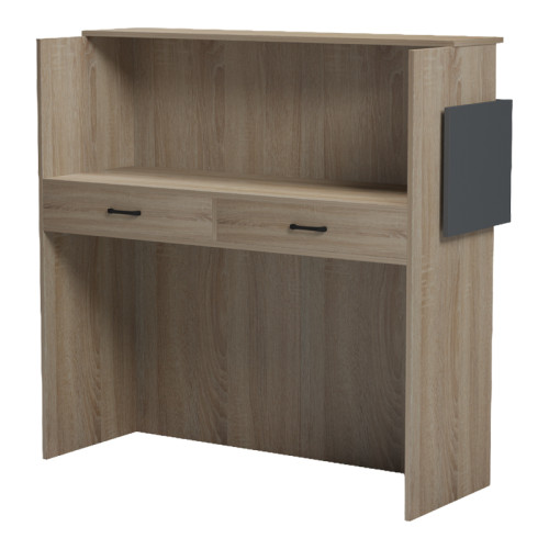 Optima pakoworld reception desk with LED sonoma-anthracite 110x40x110cm