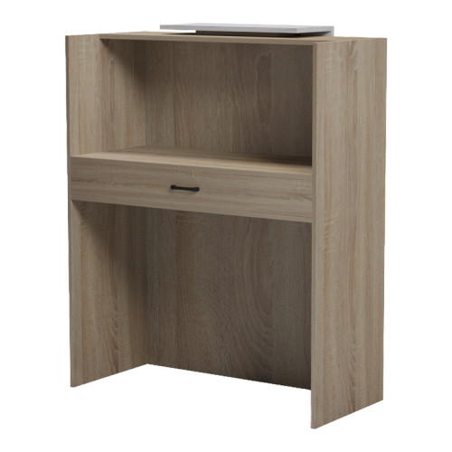 Reception desk Zowel pakoworld with LED sonoma-white marble look 90x40x110cm