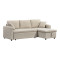 Kamore pakoworld corner reversible sofa bed with storage space fabric beige 223x146x85cm