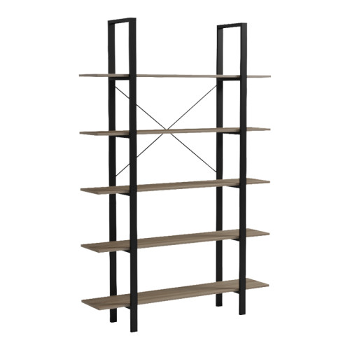 Bookcase-Shelf Loftie pakoworld sonoma-black metal 126x28x165cm