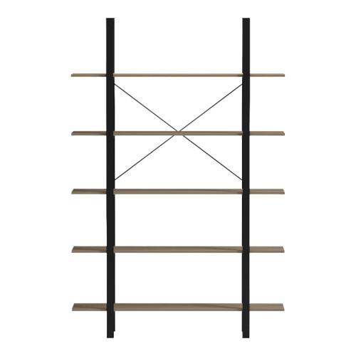 Bookcase-Shelf Loftie pakoworld sonoma-black metal 126x28x165cm