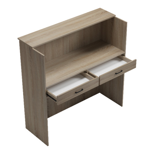 Optima pakoworld reception desk with LED sonoma-white marlbew look 110x40x110cm
