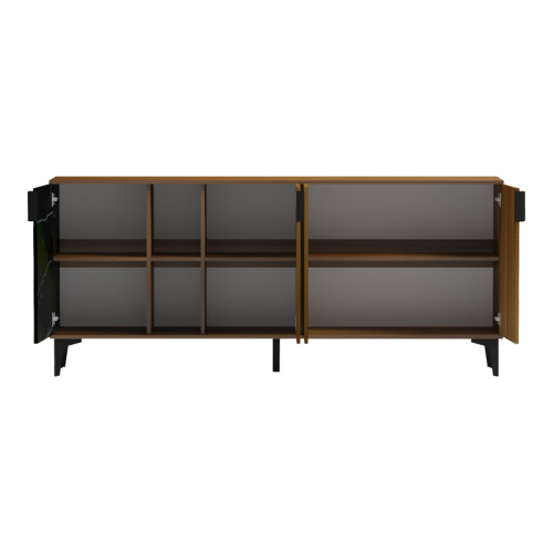 Riba buffet pakoworld walnut-black marble look 180x40x78cm