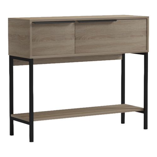 Nordic pakoworld console in sonoma-black shade 90x29.5x76cm