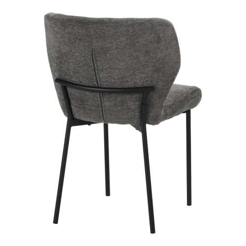Mavier chair pakoworld anthracite fabric-black metal legs 48x61.5x82cm