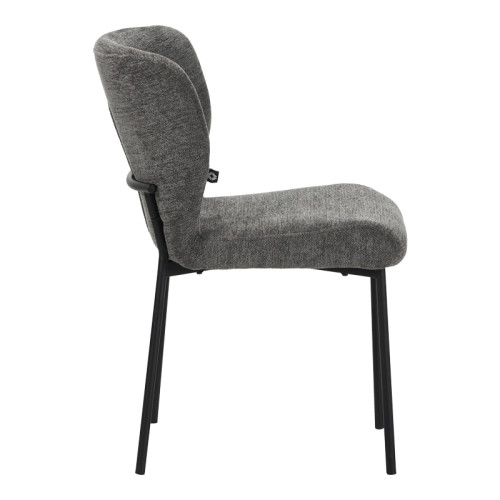 Mavier chair pakoworld anthracite fabric-black metal legs 48x61.5x82cm