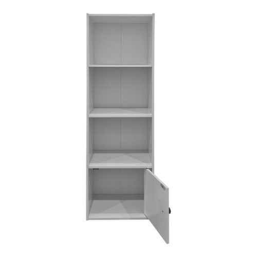 Lenobia pakoworld column bookcase with cabinet white 30.5x24x95cm