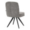 Novo pakoworld swivel chair grey boucle fabric black metal legs 65.5x50x90cm