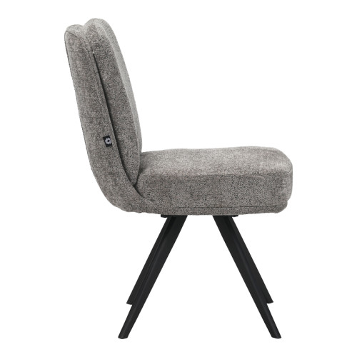 Novo pakoworld swivel chair grey boucle fabric black metal legs 65.5x50x90cm