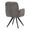 Novo pakoworld swivel armchair grey bouclé fabric, black metal legs, 65.5x60x90cm