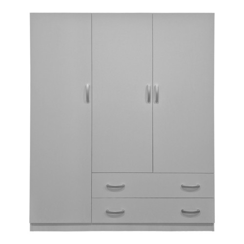Three-leaf wardrobe with 2 drawers Alvia pakoworld white 150x51x180cm