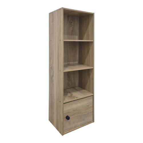 Lenobia pakoworld column bookcase with cabinet sonoma 30.5x24x95cm