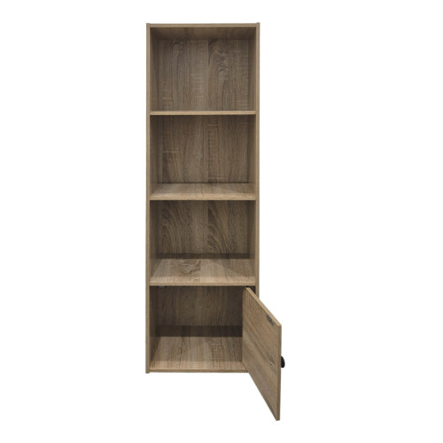 Lenobia pakoworld column bookcase with cabinet sonoma 30.5x24x95cm