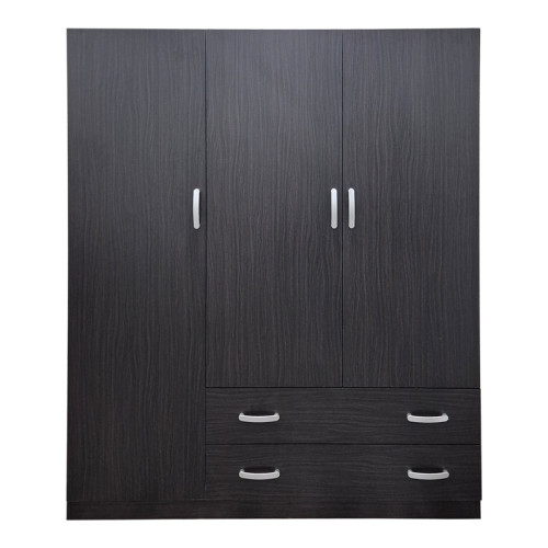 Three-leaf wardrobe with 2 drawers Alvia pakoworld wenge150x51x180cm