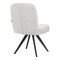 Novo pakoworld swivel chair, white boucle fabric, black metal legs, 65.5x50x90cm