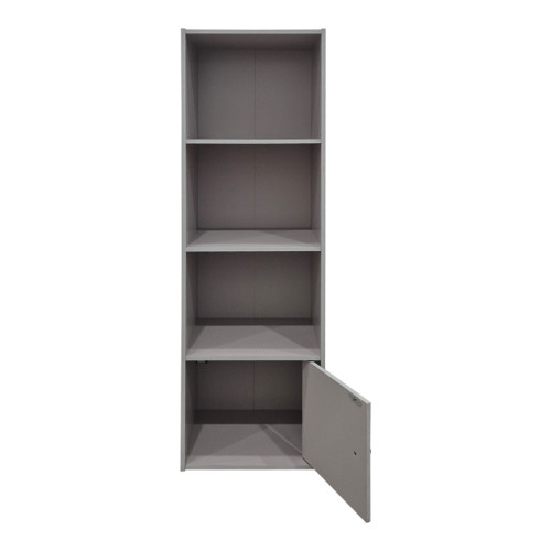 Lenobia pakoworld column bookcase with cabinet light grey 30.5x24x95cm