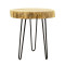 Tripp I side table pakoworld solid acacia wood in natural shade-black metal legs D41χ45cm
