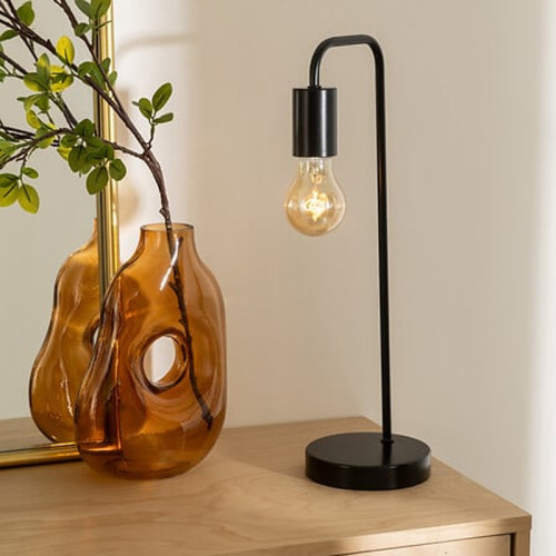 Table lamp Klio pakoworld black metal 15x12.5x45cm