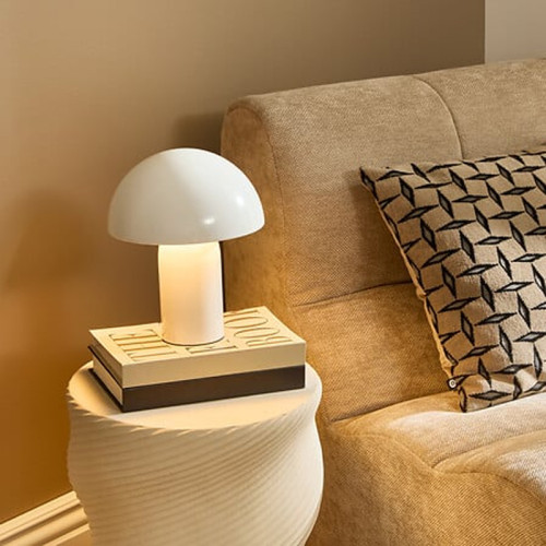 Table lamp Mushi pakoworld metal white D20x24,5cm