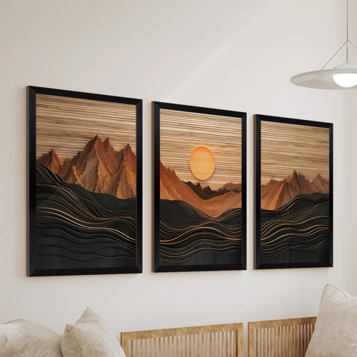 Wall art in frame Peaky pakoworld triptyque with digital print 33x0.3x48cm