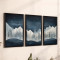 Wall art in frame Wavy pakoworld triptyque with digital print 33x0.3x48cm