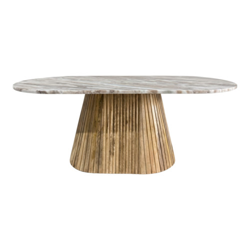 Aithra pakoworld coffee table, solid mango wood in a natural shade with marble top 120x60x45cm.