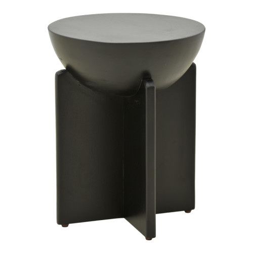 Side table Jenby pakoworld solid mango wood black D40x50cm