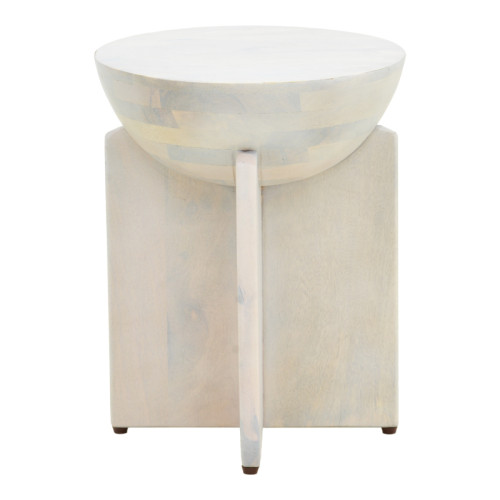 Side table Jenby pakoworld solid mango wood white D40x50cm