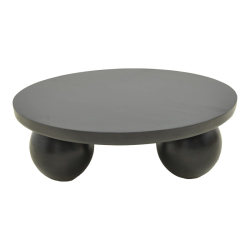 Coffee table Fedena pakoworld solid mango wood black D90x30cm