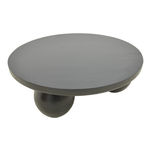 Coffee table Fedena pakoworld solid mango wood black D90x30cm