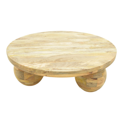 Coffee table Fedena pakoworld solid mango wood in natural color D90x30cm