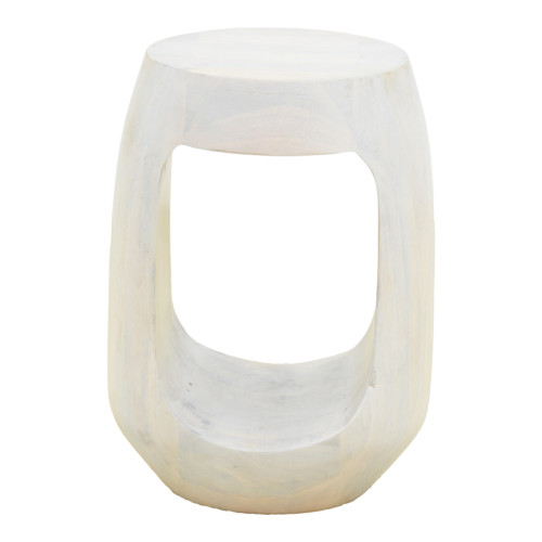 Side table Lenora pakoworld solid mango wood white D33x45cm