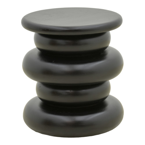 Side table Circena pakoworld solid mango wood black D40x45cm