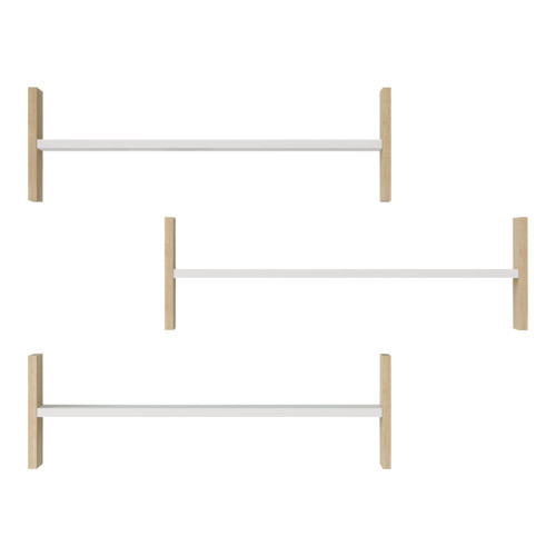 Wall shelf Mento pakoworld white with oak color 75.6x14.5x23.6cm
