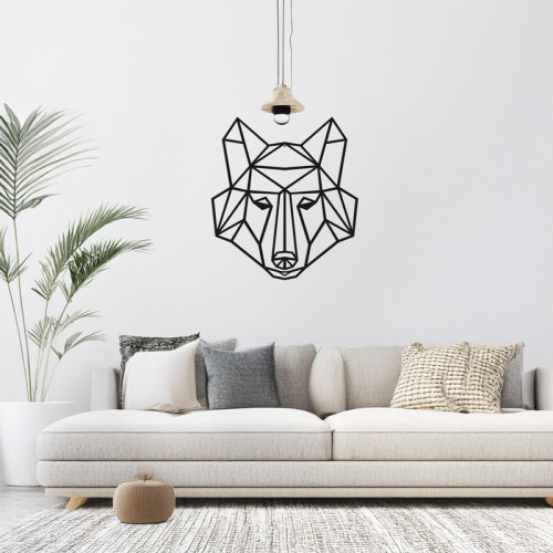 Wall deco Wolfo pakoworld black metal 40x0.15x40cm