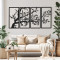 Wall deco Zenta pakoworld set of 4 pieces black metal 20x0.15x50cm