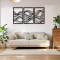 Wall deco Ocena pakoworld set of 3 pieces black metal 30x0.15x50cm
