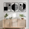 Wall deco Harimia pakoworld set of 3 pieces black metal 37x0.15x50cm