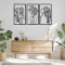 Wall deco Witho pakoworld set of 3 pieces black metal 30x0.15x50cm