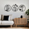 Wall deco Renka pakoworld set of 3 pieces black metal D30x0.15cm