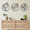 Wall deco Fremio pakoworld set of 3 pieces black metal D80x0.15cm