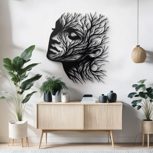 Wall deco Solfy pakoworld black metal 80x0.15x80cm